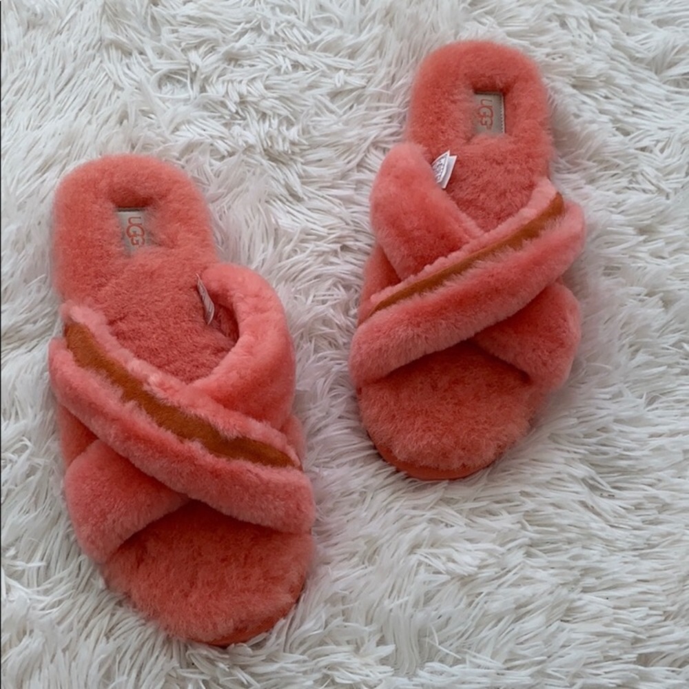 UGG vibrant coral slippers
